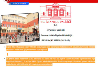 İstanbul Valiliği’nden 93 okul için ‘tahliye’ kararı açıklaması